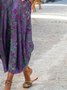 Casual Linha-A Manga Curta Ombre / Tie-Dye Tricô Vestido