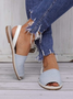 Verão Dedo Espreitadela Jeans Sandálias Slip-On Praia Sandálias