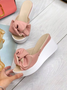 Mulher Casual Flor Cunha Sandália Sapatos