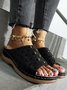 Rebite elétrico Bordado Oco Confortável Chinelo