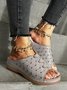 Rebite elétrico Bordado Oco Confortável Chinelo
