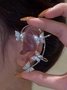 solteiro metal Strass Borboleta brincos