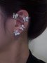 solteiro metal Strass Borboleta brincos