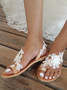 Mulheres Romântico Branco Flor decorativo Casamento Sandálias