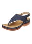 Bordado Onda Padrão Retro Casual Correia Sandálias