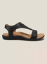 Rétro Cor sólida Casual Velcro Portátil Sandálias