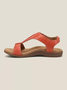 Rétro Cor sólida Casual Velcro Portátil Sandálias