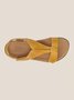 Rétro Cor sólida Casual Velcro Portátil Sandálias