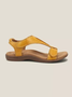 Rétro Cor sólida Casual Velcro Portátil Sandálias