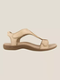 Rétro Cor sólida Casual Velcro Portátil Sandálias
