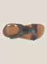 Rétro Cor sólida Casual Velcro Portátil Sandálias