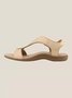 Rétro Cor sólida Casual Velcro Portátil Sandálias