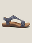 Rétro Cor sólida Casual Velcro Portátil Sandálias