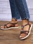 Moonstone Frisado Fino Alça Cruz Boêmio Casual Sandálias