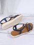 Moonstone Frisado Fino Alça Cruz Boêmio Casual Sandálias