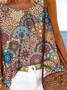 Geométrico Tribal Floral Impresso Férias Boêmio Casual Afrouxar Suspensório Tanque & Cami