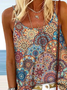 Geométrico Tribal Floral Impresso Férias Boêmio Casual Afrouxar Suspensório Tanque & Cami