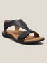 Rétro Cor sólida Casual Velcro Portátil Sandálias