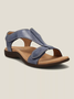 Rétro Cor sólida Casual Velcro Portátil Sandálias