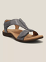 Rétro Cor sólida Casual Velcro Portátil Sandálias