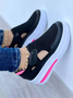 Respirável Oco Tecido Malha Velcro Portátil Andando Sapatos