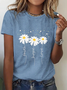 Solto Casual Pescoço tripulação Camisa