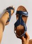 Rétro Cor sólida Casual Velcro Portátil Sandálias