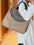Étnico Linho Tote Bolsa Ombro Compras Bolsa