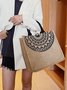 Étnico Linho Tote Bolsa Ombro Compras Bolsa