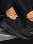 Malha Plataforma Cor sólida Com cordões Flyknit Peso leve suave Único Slip-On Sapatilhas