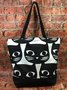 Casual Preto Padrão de gato Ombro Bolsa Padrão de gato Compras Bolsa diariamente passeio Roupa Coincidindo