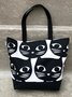 Casual Preto Padrão de gato Ombro Bolsa Padrão de gato Compras Bolsa diariamente passeio Roupa Coincidindo
