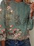 Casual Pescoço tripulação Floral Camisa