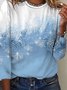 Casual Natal Manga Comprida Camisa