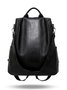Retro suave Couro Fecho eclair Mochila Ombro Bolsa Organizador