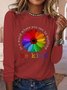 girassol Pescoço tripulação Solto Camisa