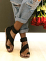 moda Chinelos Salto Plano Fivela Alça Sandálias