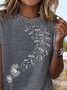 Casual Dente de leão Impresso Pescoço tripulação Jersey Camisa