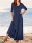 Solto Casual Jersey Pescoço tripulação Vestido
