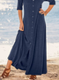 Solto Casual Jersey Pescoço tripulação Vestido