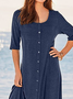 Solto Casual Jersey Pescoço tripulação Vestido