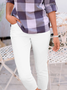 Regular Ajustar Casual Capri Calças