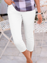 Regular Ajustar Casual Capri Calças