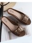 suave e Confortável moda Quadrado Fivela Casual Salto grosso metade Chinelo