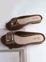suave e Confortável moda Quadrado Fivela Casual Salto grosso metade Chinelo
