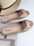 suave e Confortável moda Quadrado Fivela Casual Salto grosso metade Chinelo