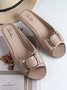 suave e Confortável moda Quadrado Fivela Casual Salto grosso metade Chinelo