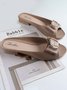 suave e Confortável moda Quadrado Fivela Casual Salto grosso metade Chinelo