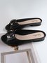 suave e Confortável moda Quadrado Fivela Casual Salto grosso metade Chinelo