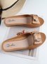 suave e Confortável moda Quadrado Fivela Casual Salto grosso metade Chinelo